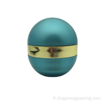 Green Luxury Oval Ball Forme Jar d&#39;emballage cosmétique intégré pour la crème de jour et de nuit